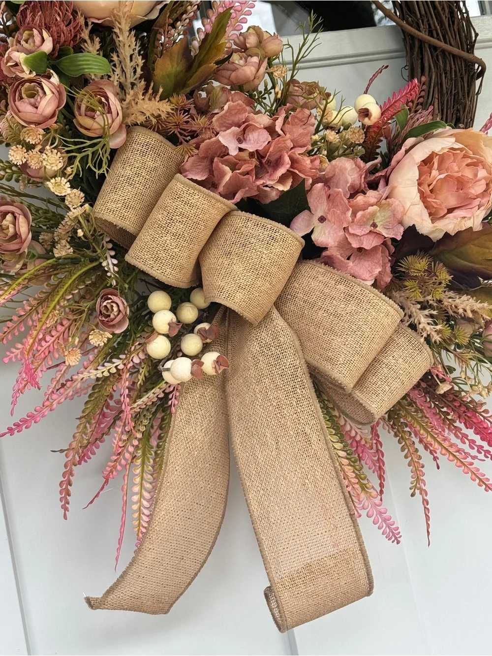 Dusty Rose Cozy Fall Wreath